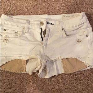 White denim shorts